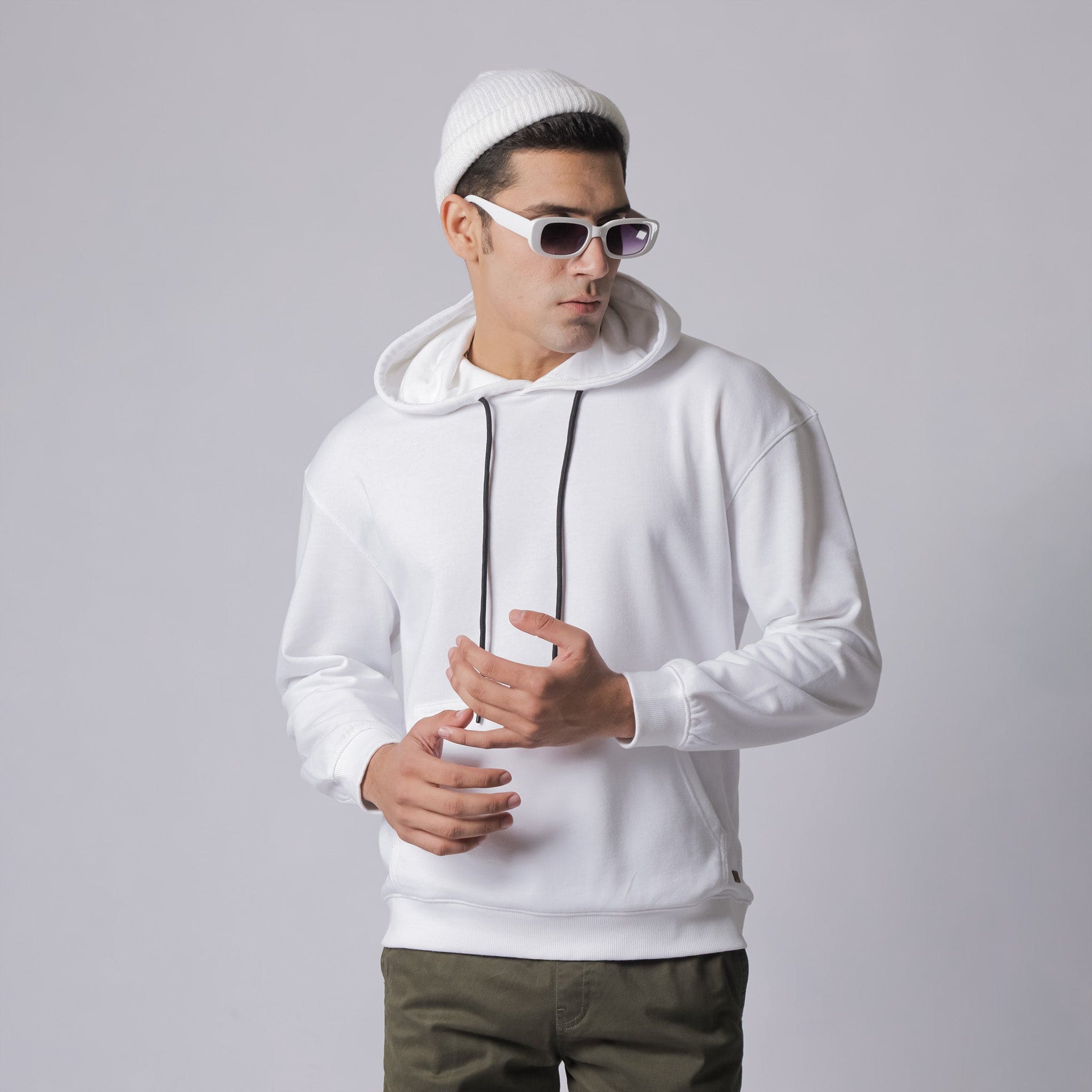 White plain hoodie mens sale