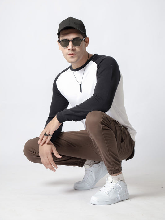 white raglan sweatshirt outfit men's