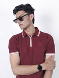 maroon polo with zip