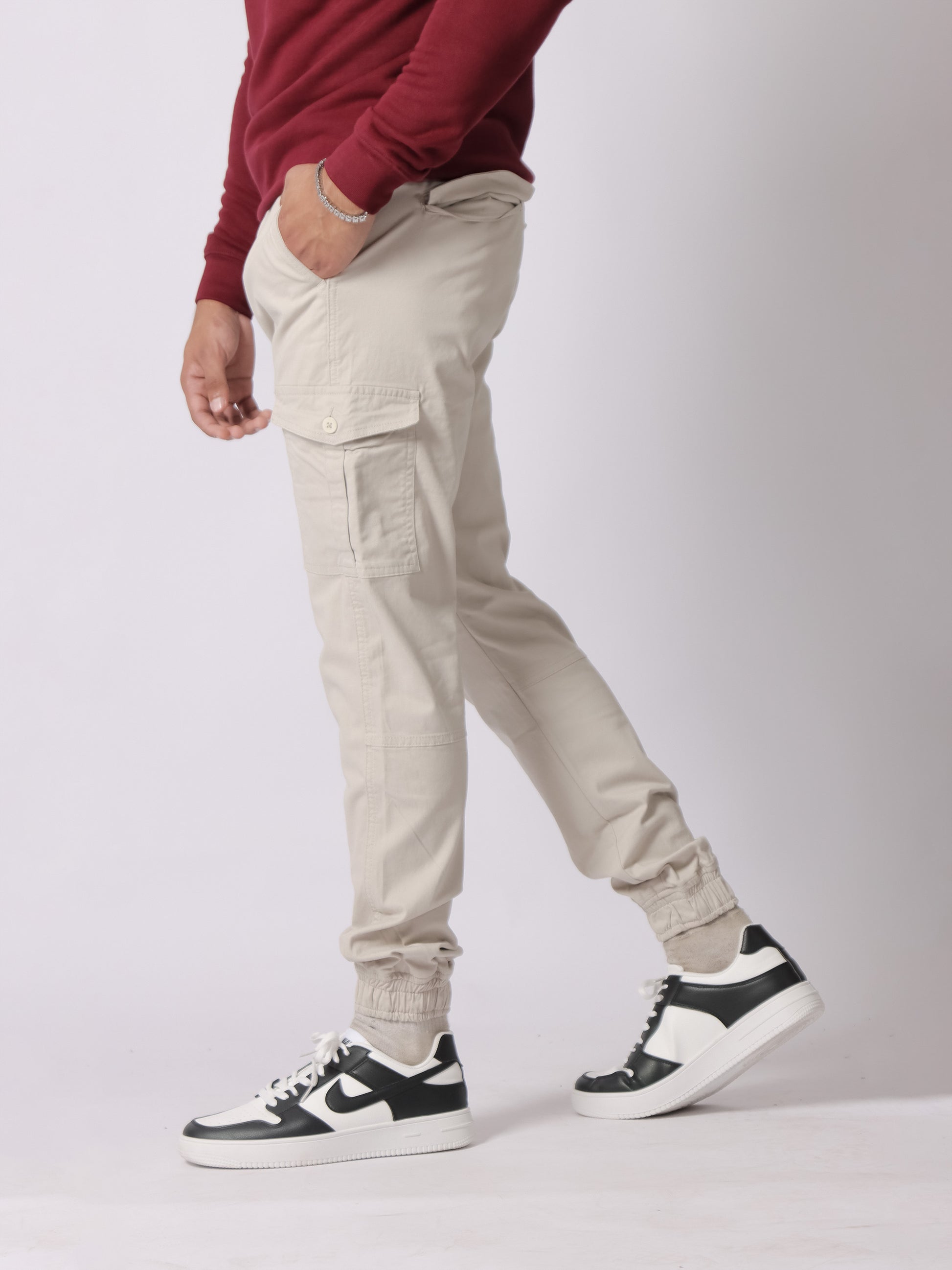 Brown Woven Cargo pants for men in Pakistan