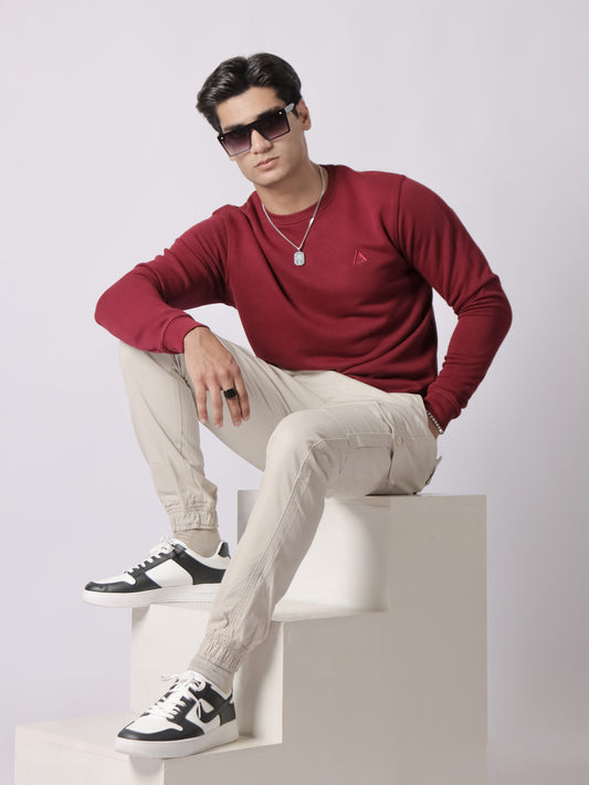 Solid Maroon Sweatshirt for Men in Pakistan