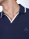 V collar polo shirt