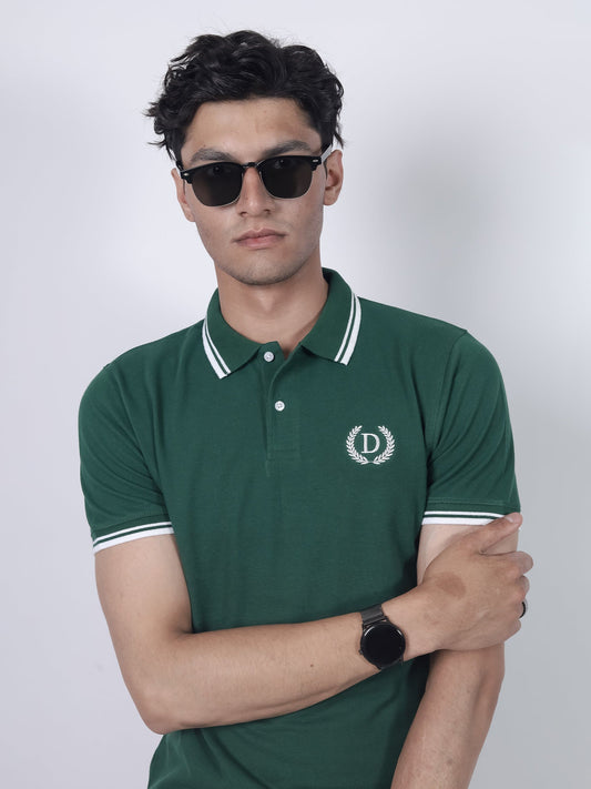 polo shirt green solid