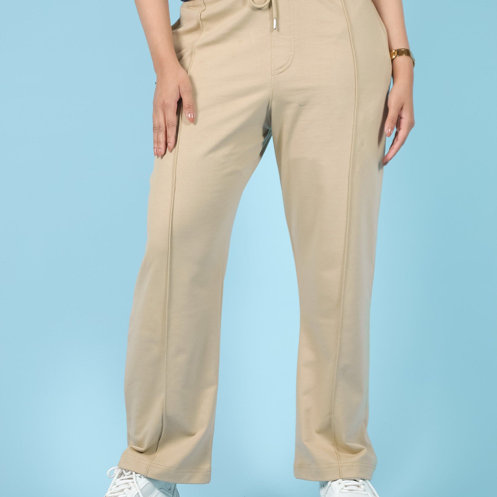 Beige Pleated Trouser