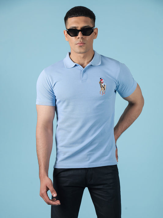 Sky Blue Embroidery Polo