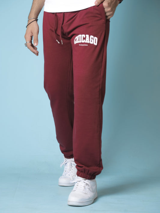 Maroon Graphic Trouser